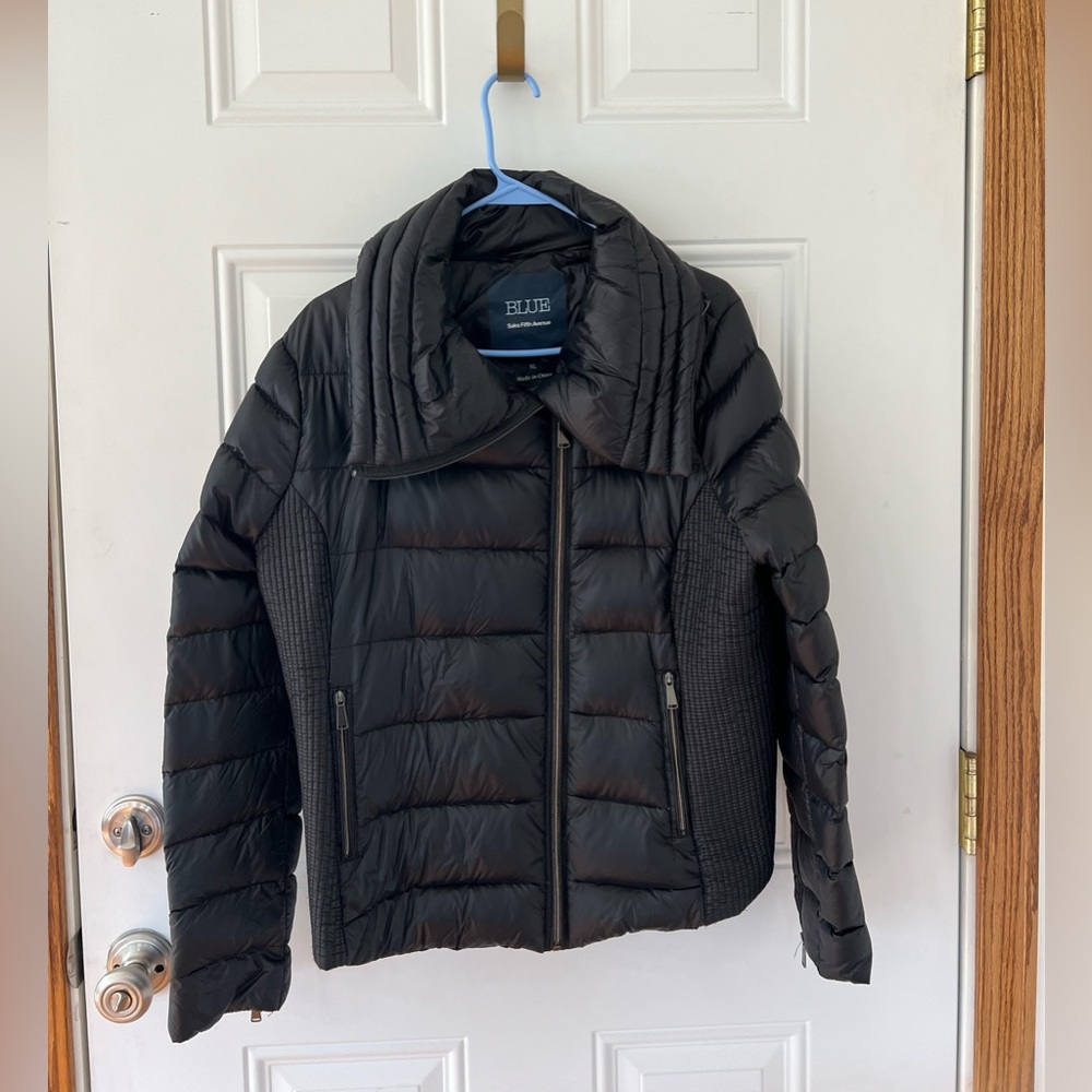 Blue Saks fifth avenue Coat- asymmetrical